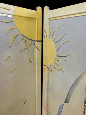 20th Century Painted Screen Divider by Mikel Dalbret-ARU-1158138