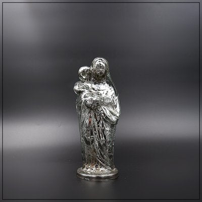 20th Century Patinated Mercury Glass Madonna with Child-NYF-2024122