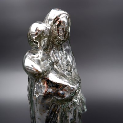 20th Century Patinated Mercury Glass Madonna with Child-NYF-2024122