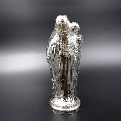 20th Century Patinated Mercury Glass Madonna with Child-NYF-2024122