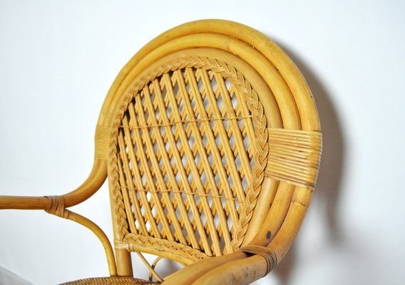 20th-Century Rattan and Bamboo Armchair-HPQ-1192458