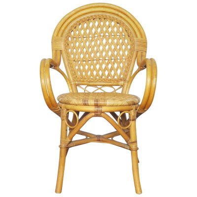 20th-Century Rattan and Bamboo Armchair-HPQ-1192458