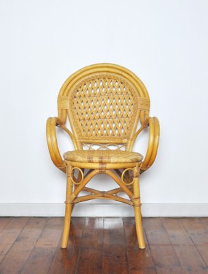 20th-Century Rattan and Bamboo Armchair-HPQ-1192458