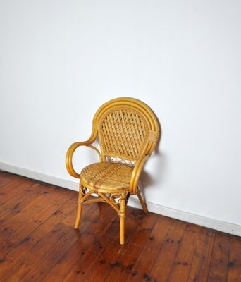 20th-Century Rattan and Bamboo Armchair-HPQ-1192458