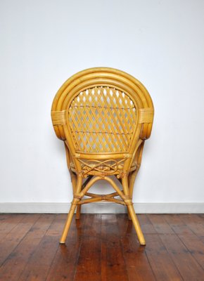 20th-Century Rattan and Bamboo Armchair-HPQ-1192458