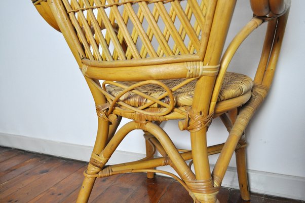 20th-Century Rattan and Bamboo Armchair-HPQ-1192458