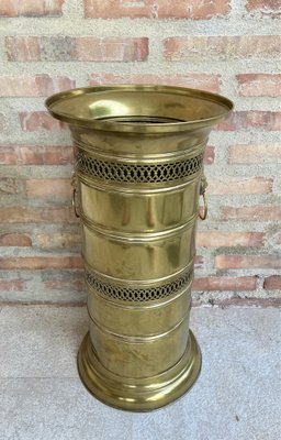 20th Century Round Brass Umbrella Stand-NOU-970103