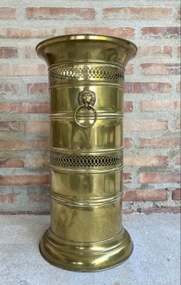 20th Century Round Brass Umbrella Stand-NOU-970103