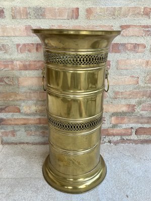 20th Century Round Brass Umbrella Stand-NOU-970103