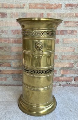 20th Century Round Brass Umbrella Stand-NOU-970103