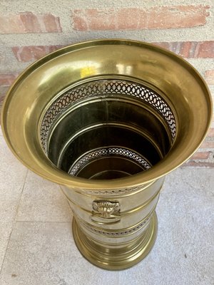 20th Century Round Brass Umbrella Stand-NOU-970103