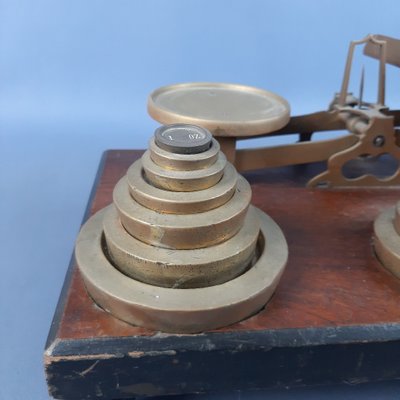 20th Century Scale Weighing Letters in Wood and Brass, 1890s-PWG-2024733