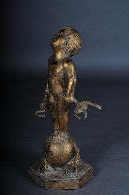 20th Century Sculpture of Putto with Frogs-FLW-1402029