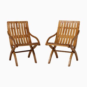 20th Century Swedish Grace Bare Wood Armchairs, Set of 2-MJF-1111549