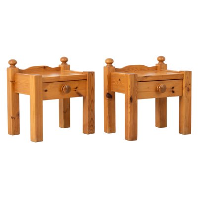 20th-Century Swedish Nightstands in Solid Pine, Set of 2-MJF-931142