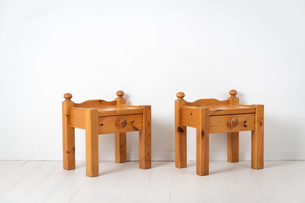 20th-Century Swedish Nightstands in Solid Pine, Set of 2-MJF-931142