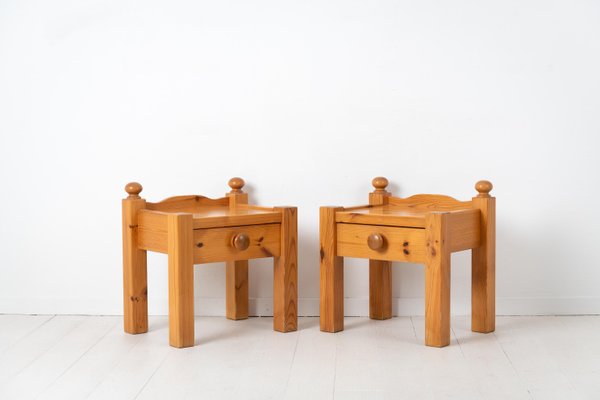 20th-Century Swedish Nightstands in Solid Pine, Set of 2-MJF-931142