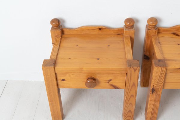 20th-Century Swedish Nightstands in Solid Pine, Set of 2-MJF-931142