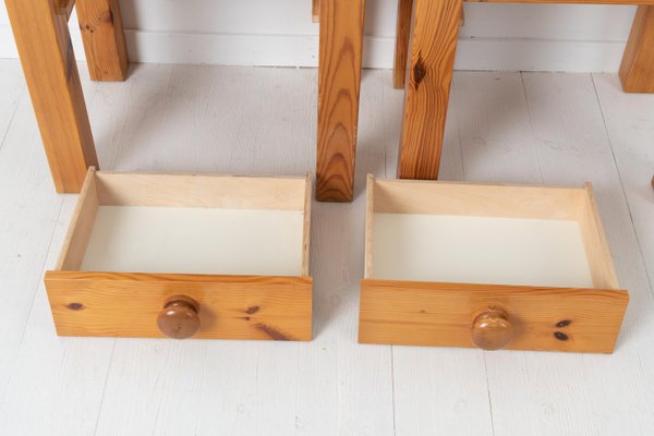 20th-Century Swedish Nightstands in Solid Pine, Set of 2-MJF-931142