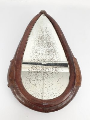 20th Century Swiss Leather Horse Collar Wall Mirror from K. Petermann, 1917-JDR-1125980