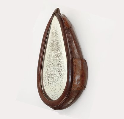 20th Century Swiss Leather Horse Collar Wall Mirror from K. Petermann, 1917-JDR-1125980