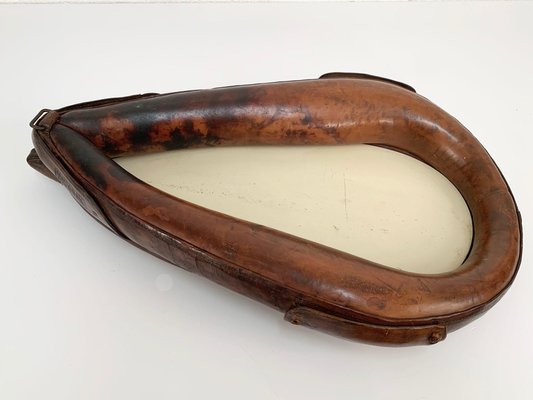 20th Century Swiss Leather Horse Collar Wall Mirror from K. Petermann, 1917-JDR-1125980