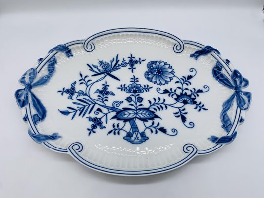 20th Century Sword Mark Onion Pattern 1st Choice Serving Plate from Meissen Porcelain-BZB-2031525