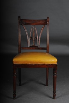 20th Century Victorian Dining Chairs in Mahogany & Leather, England, Set of 6-FLW-1402156