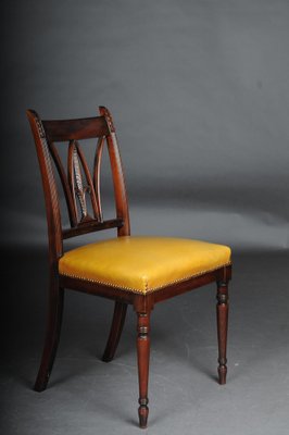 20th Century Victorian Dining Chairs in Mahogany & Leather, England, Set of 6-FLW-1402156