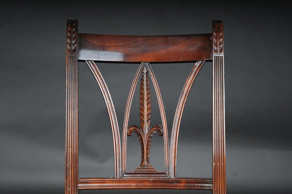 20th Century Victorian Dining Chairs in Mahogany & Leather, England, Set of 6-FLW-1402156