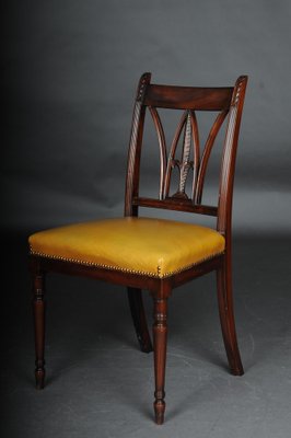 20th Century Victorian Dining Chairs in Mahogany & Leather, England, Set of 6-FLW-1402156