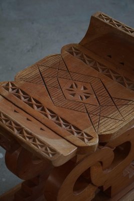 20th Century Wabi Sabi Hand Carved Wooden Ashanti Stool, West African, 1970s-MXF-1720339