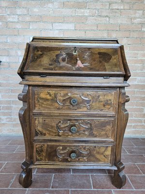 20th Century Walnut Flap with Three Drawers, Italy-ZUW-1799530