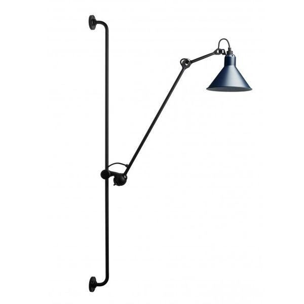 N214 Wall Lamp by Lampe Gras #Mat Black & Mat Blue