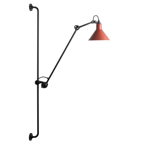 N214 Wall Lamp by Lampe Gras #Mat Black & Red