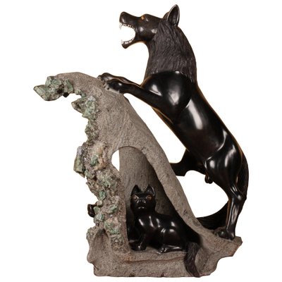 21st Century Sculpture Wolf with the Boys, 2002-FLW-1401852