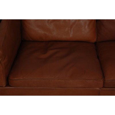 2213 Sofa in Brown Leather by Børge Mogensen, 1980s-MTD-2028738