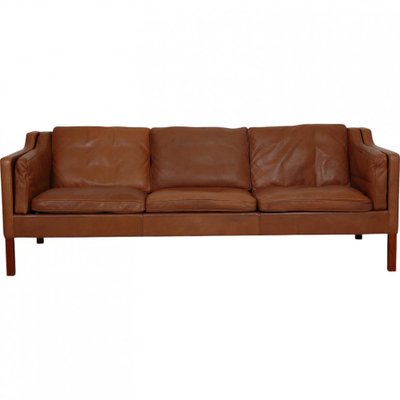 2213 Sofa in Brown Leather by Børge Mogensen, 1980s-MTD-2028738