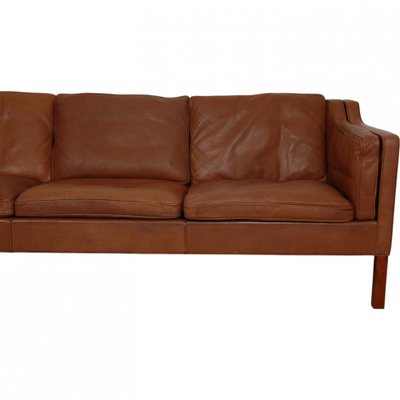 2213 Sofa in Brown Leather by Børge Mogensen, 1980s-MTD-2028738