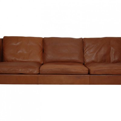 2213 Sofa in Brown Leather by Børge Mogensen, 1980s-MTD-2028738