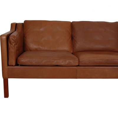 2213 Sofa in Brown Leather by Børge Mogensen, 1980s-MTD-2028738