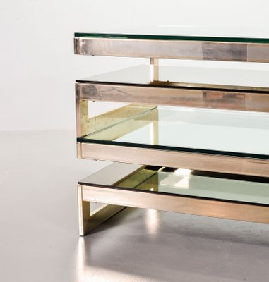 23-Carat Gold-Plated Coffee Table With Glass Top from Belgo Chrom / Dewulf Selection, 1970s-IXC-807478