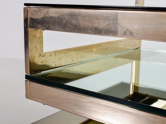 23-Carat Gold-Plated Coffee Table With Glass Top from Belgo Chrom / Dewulf Selection, 1970s-IXC-807478