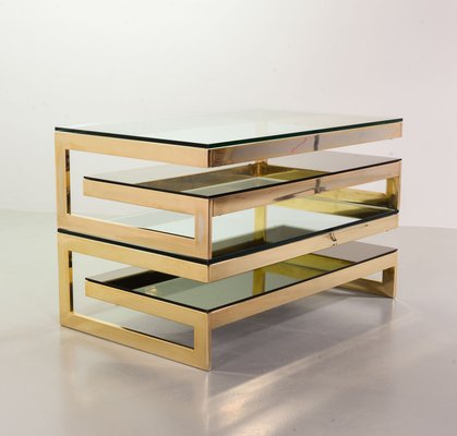 23-Carat Gold-Plated Coffee Table With Glass Top from Belgo Chrom / Dewulf Selection, 1970s-IXC-807478