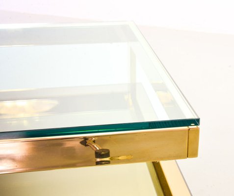 23-Carat Gold-Plated Coffee Table with Glass Tops from Belgo Chrom / Dewulf Selection, 1970s-IXC-830512