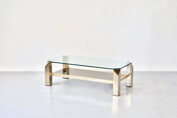 23 Karat Gold Plated Coffee Table from Belgo Chrom, 1960s-DUG-2041800