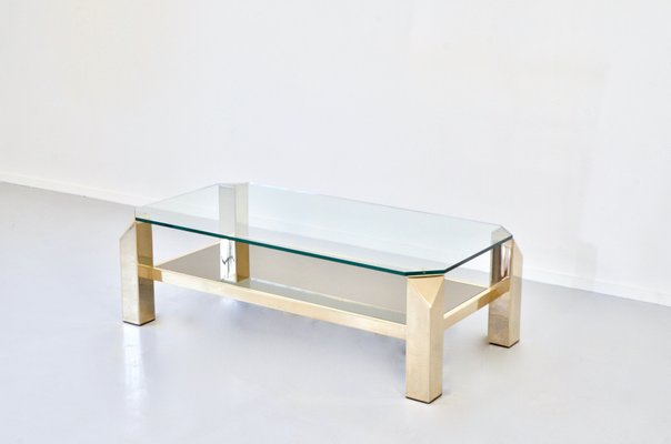 23 Karat Gold Plated Coffee Table from Belgo Chrom, 1960s-DUG-2041800