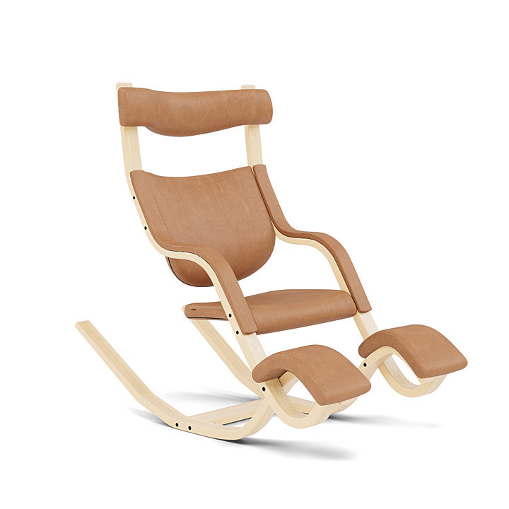 Gravity™ balans® - Ergonomic armchair with headrest (Base - Natural Lacquered Ash) by Varier Furniture