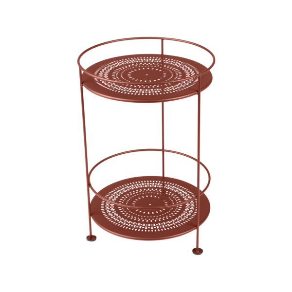 Guinguette Side Table With Perforated Double Top by Fermob #RED OCHRE