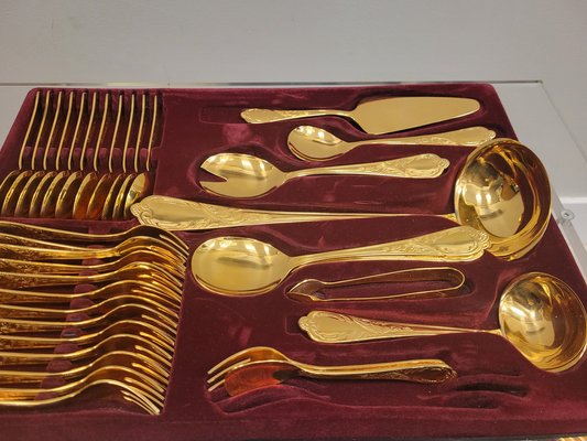 24k Gold Cutlery Set, Germany, 1970s, Set of 70-NUC-1823599